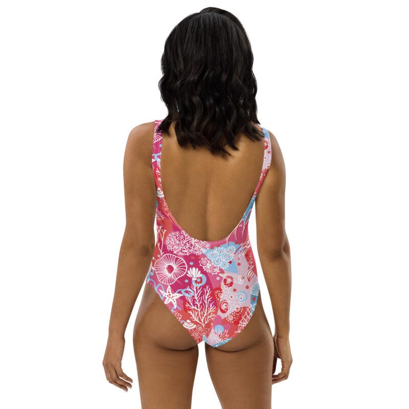 Pink swimsuit with corals