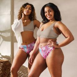 Two women wirh recycled bikini bottom Naomi